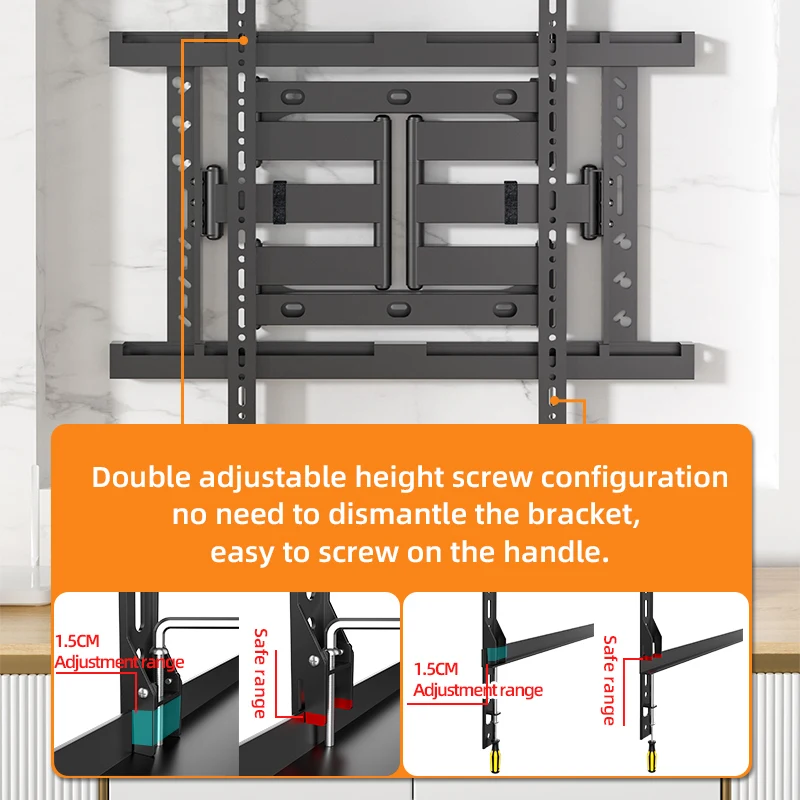 6 Arms TV Wall Mount Full Motion Tilt Bracket TV Support Wall Mount For 50\