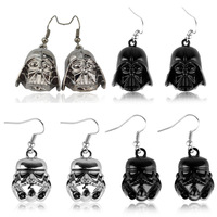 Sci fi Movies Star Wars Stormtrooper Pendant Earrings Fashion Vintage Silver Color Earrings for Women & Men Jewelry Gift