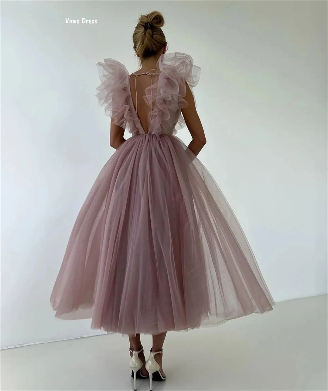 Vows Line Aชุดราตรีสําหรับโอกาสพิเศษเส้นด้ายElegant Prom Dresses 2025 Custom Made Vคอสําหรับเด็กชุดบอลชุดชุด