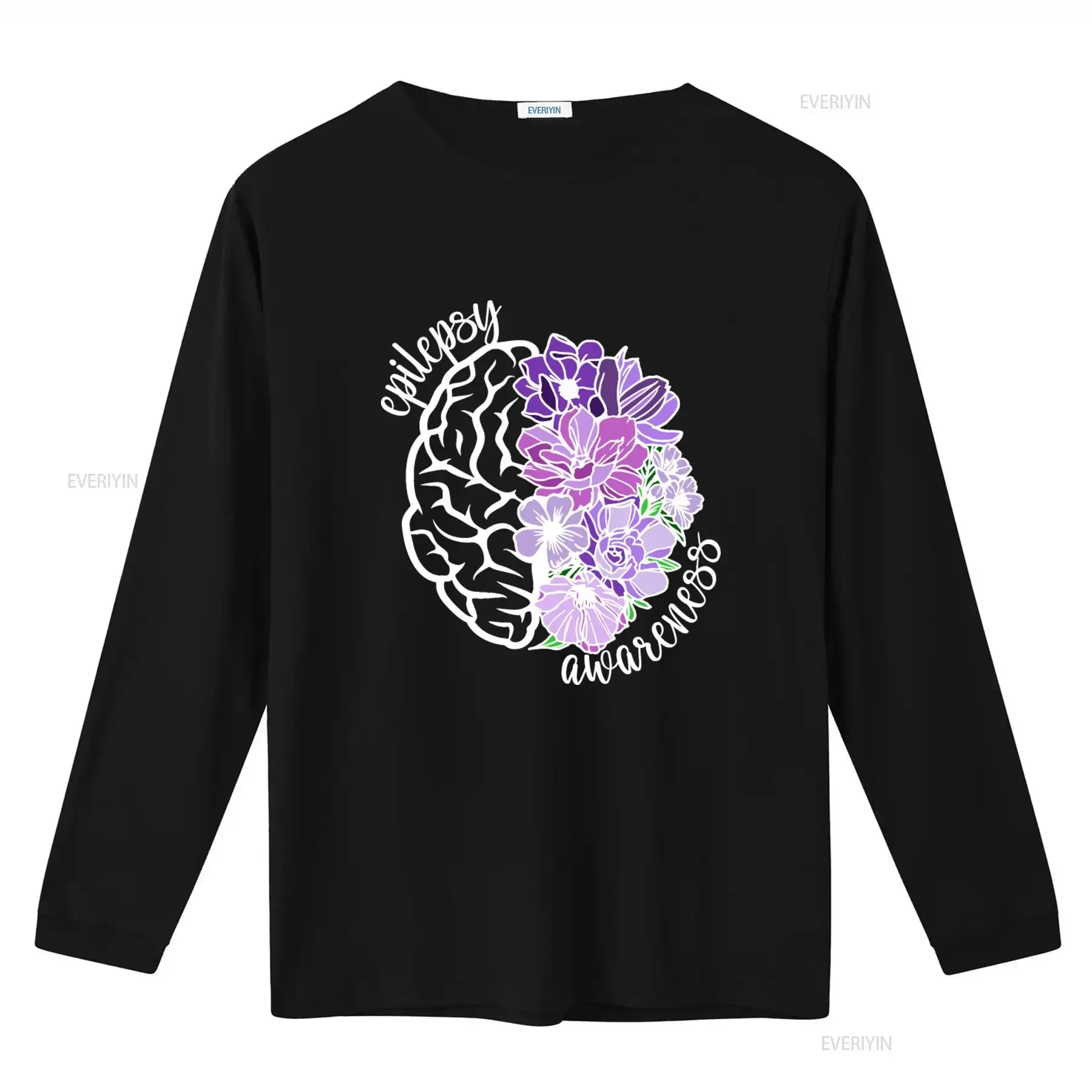 Epilepsy Awareness T Shirt Purple Flower Brain Design Neurodiversity Autism Mom  vintage Washed Slightly Soft graphic Casual