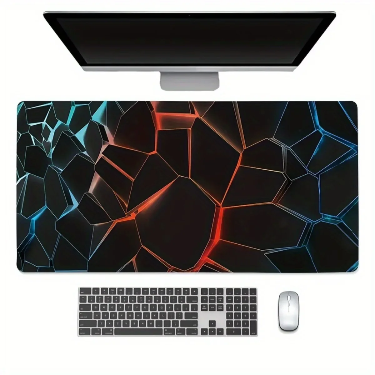 Non-Slip Washable Rubber Desk Mat with Wrist Support Water-Resistant Gaming Pad for PC Laptop Gamers