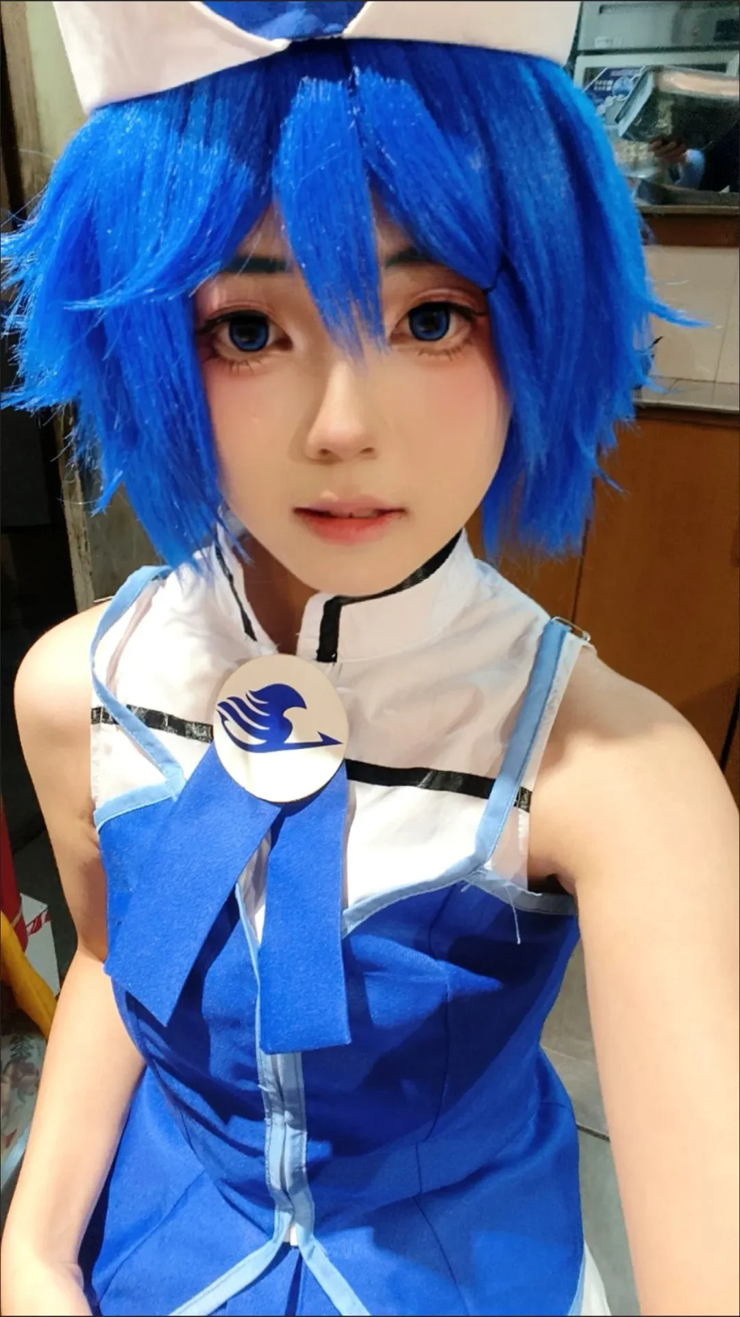 Anime Rain Woman Juvia Lockser Cosplay Costume Phantom Lord Member Uniform Women Strappy Jacket Vest Skirt Outfit For Halloween view 4