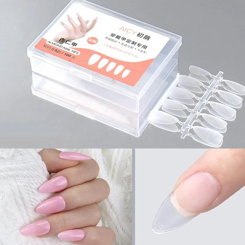 100 Stuks/doos Matte Nep Nagel Geen Vijlen Druk Op Valse Nagel Medium Korte Ontwerp Zachte Gel Tip Voor Nail Art uitbreiding