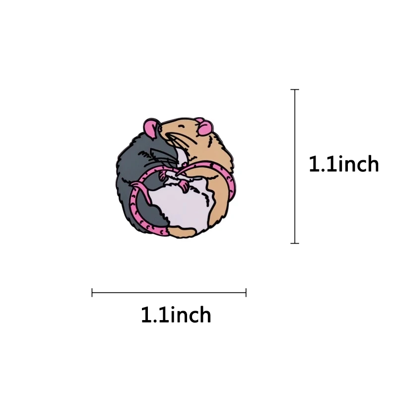 Cute Fancy RAT Enamel Pin Lapel Pin for Clothes Brooches on Backpack Briefcase Badge Jewelry Decoration Gifts for Friend