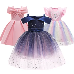 Elegante vestido de lantejoulas princesa de tule, vestido de festa infantil, vestido de festa infantil, traje formal, 2 a 10 anos