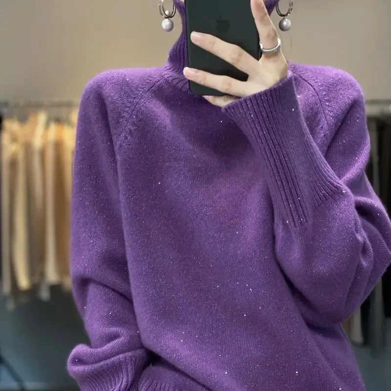Woman Clothing High Collar Warm Pullover Blouse Autumn Winter Thicken Women's Sweater Pulls Femmes Tops Basic Shirt