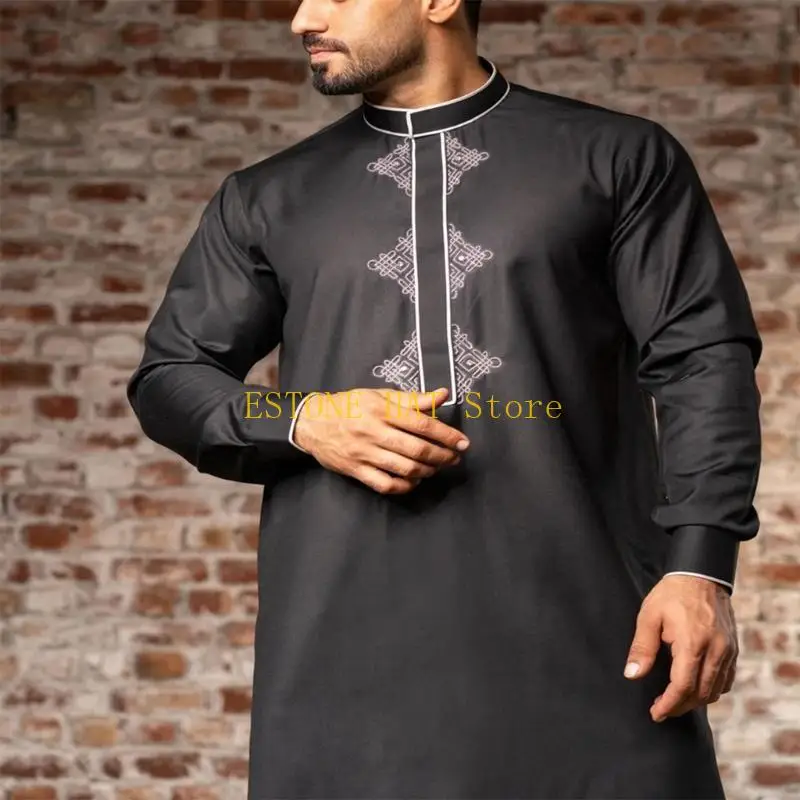 49MF Man Islamic Kaftan Thobe Robe Long Gown, Man Long Islamic Robe Kaftan Thobe