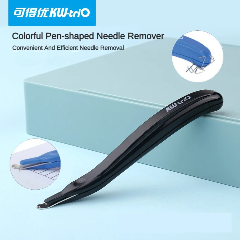 KW-TRIO Portable Magnetic Staple Remover Push Style Less Effort Staples Removal Tool for Home Office School Supplies Stationery