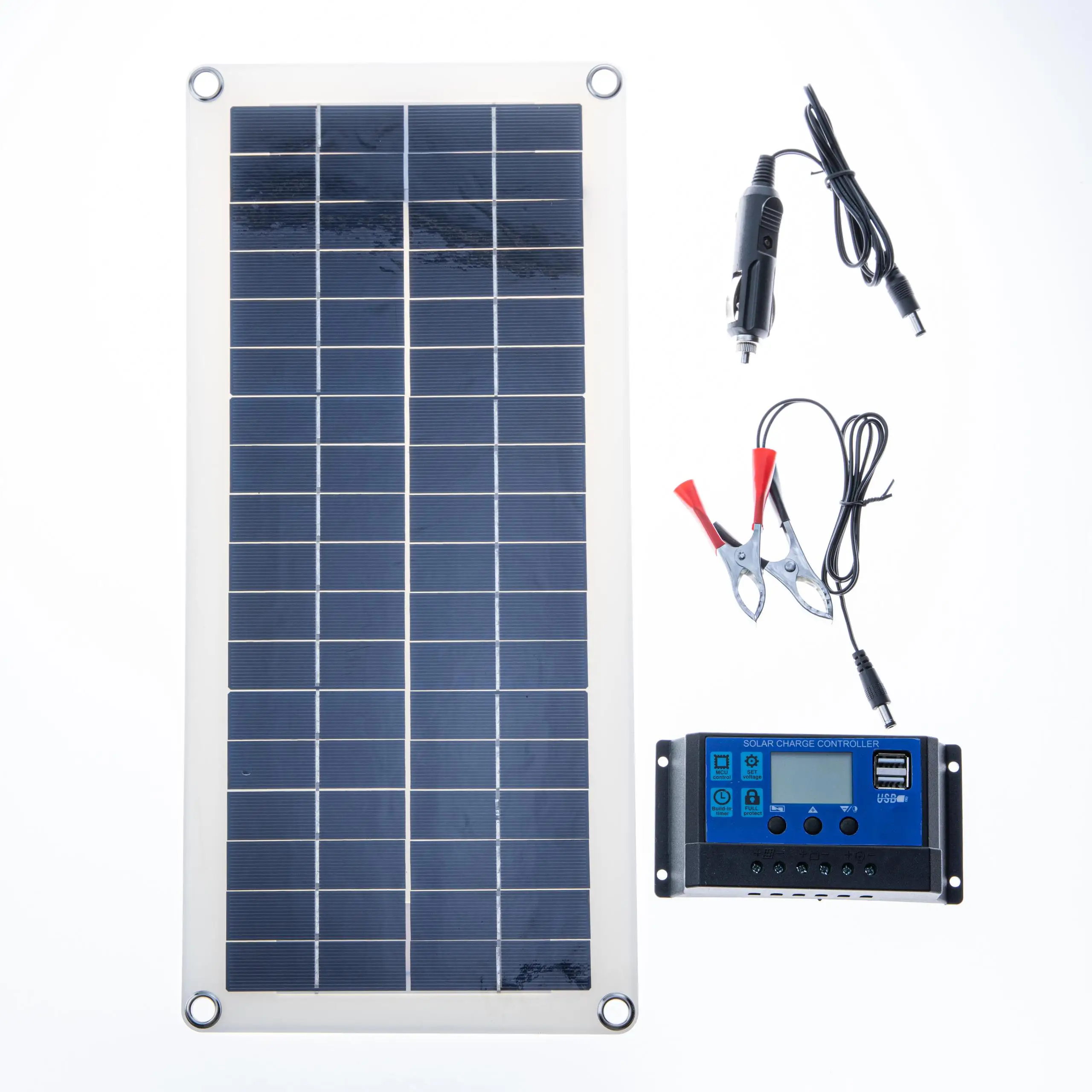 CNH Solar Panel 30W 12V Dual USB Output Solar Cells Poly Solar Panel 10/20/30/40/50A Controller for Car Yacht Battery Boat Charg