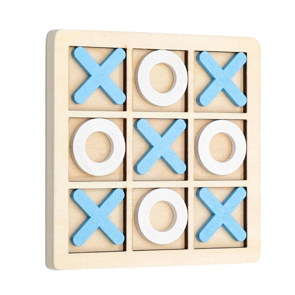 Early Educational Toy Wooden Board Game Desk Decoration Practice Hand Eye Coordination Tic Tac Toe Game for Kids Chilren