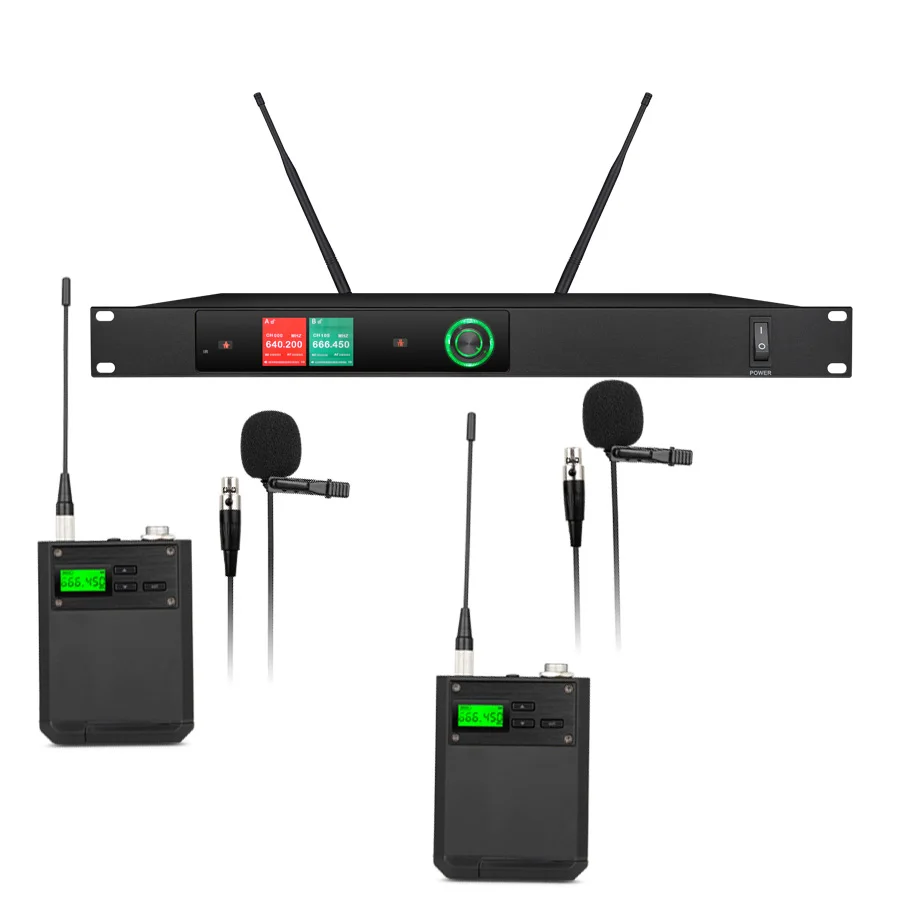 Wireless collar microphone with intelligent noise reduction and long-range reception