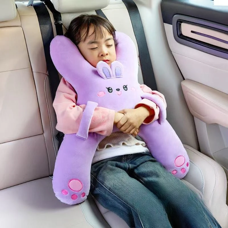 Car Neck Pillow with Seat Belt Safety Sleep Kids Aid Prevent Leaning Head Back Seat Sleeping Comfort During Long Distance Travel - view 2
