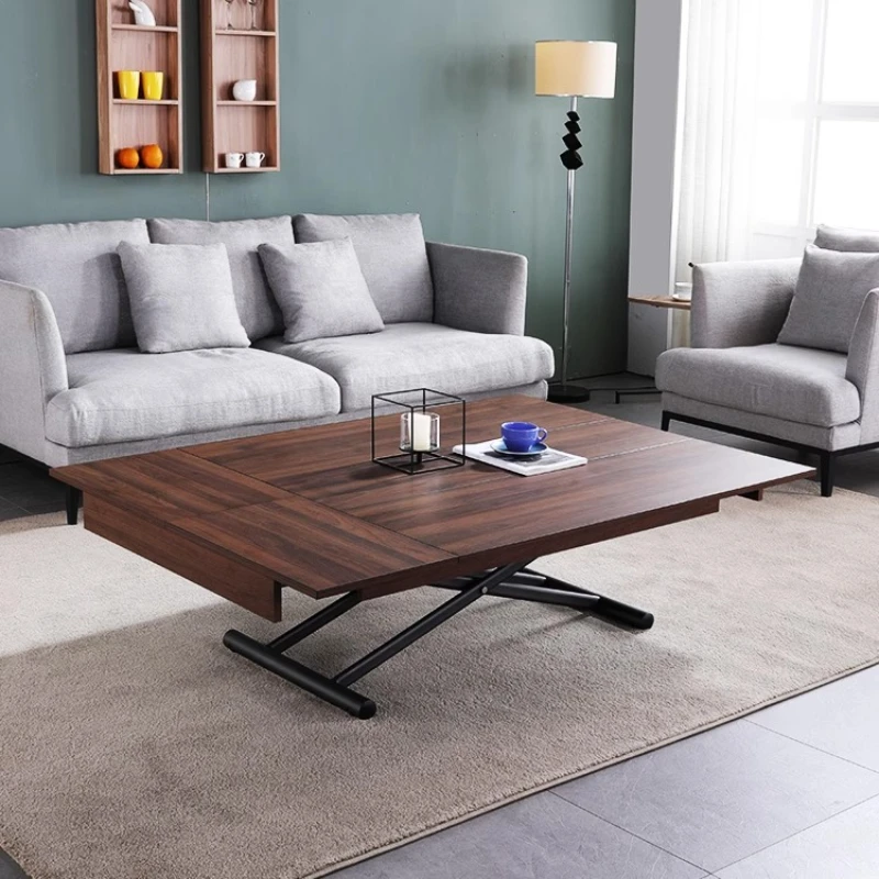 

Lifting coffee table dining table dual-purpose multi-function movable push-pull extension folding dining table