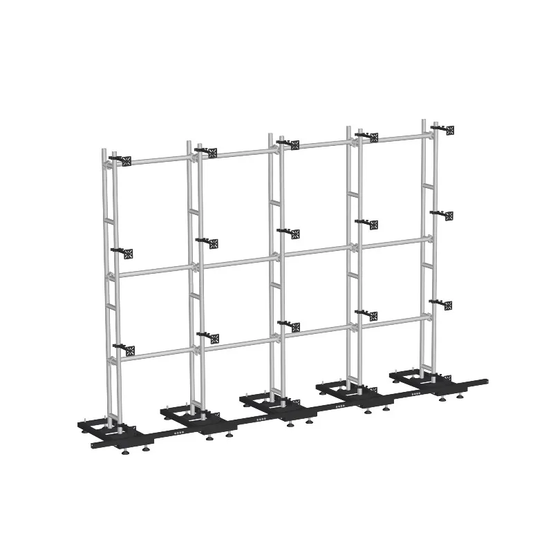 Adjusted Height Curved Arc Led Screen Display Wall Ground Support Aluminum Alloy Truss Stack System Led Panel Stand Back Frame