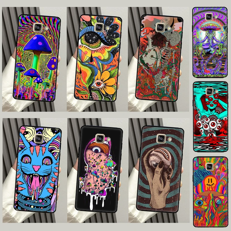 Colourful Psychedelic Trippy Art Case For Samsung Galaxy J4 J6 2018 A6 A8 Plus J8 A7 A9 J1 A3 A5 2016 J3 J5 J7 2017 Cover