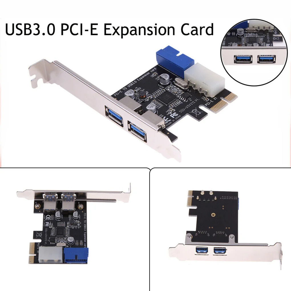 Add On Cards SuperSpeed 10Gbps USB 3.1 2 Port PCI-E Express Card 15pin SATA Power Connector PCIE Adapter ASM1042 Chipset USB HUB