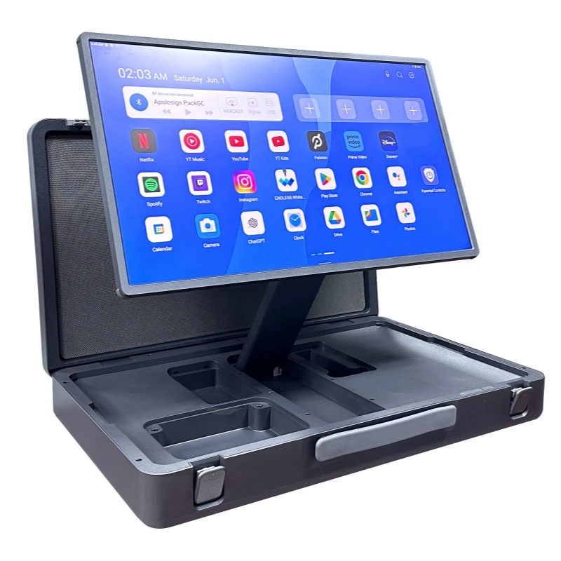 27 Inch Touch Screen Portable Family Outdoor Entertainment Smart Screen Packed In Briefcase