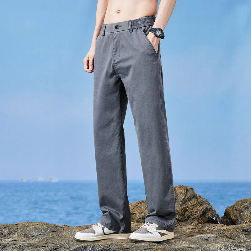 Men's Summer 2026 Denim Sport Casual Pants Loose Drape Thin Wide Leg Loose Fit Comfortable Men's