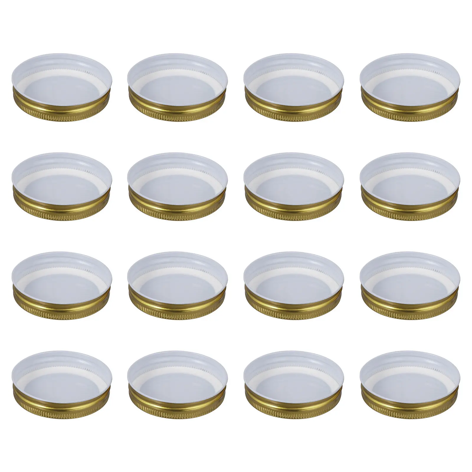 16Pcs Tinplate Jar Lids One-Piece Type Airtight Leak Proof Covers for Food Fresh Storage Freezing and Refrigerator Use