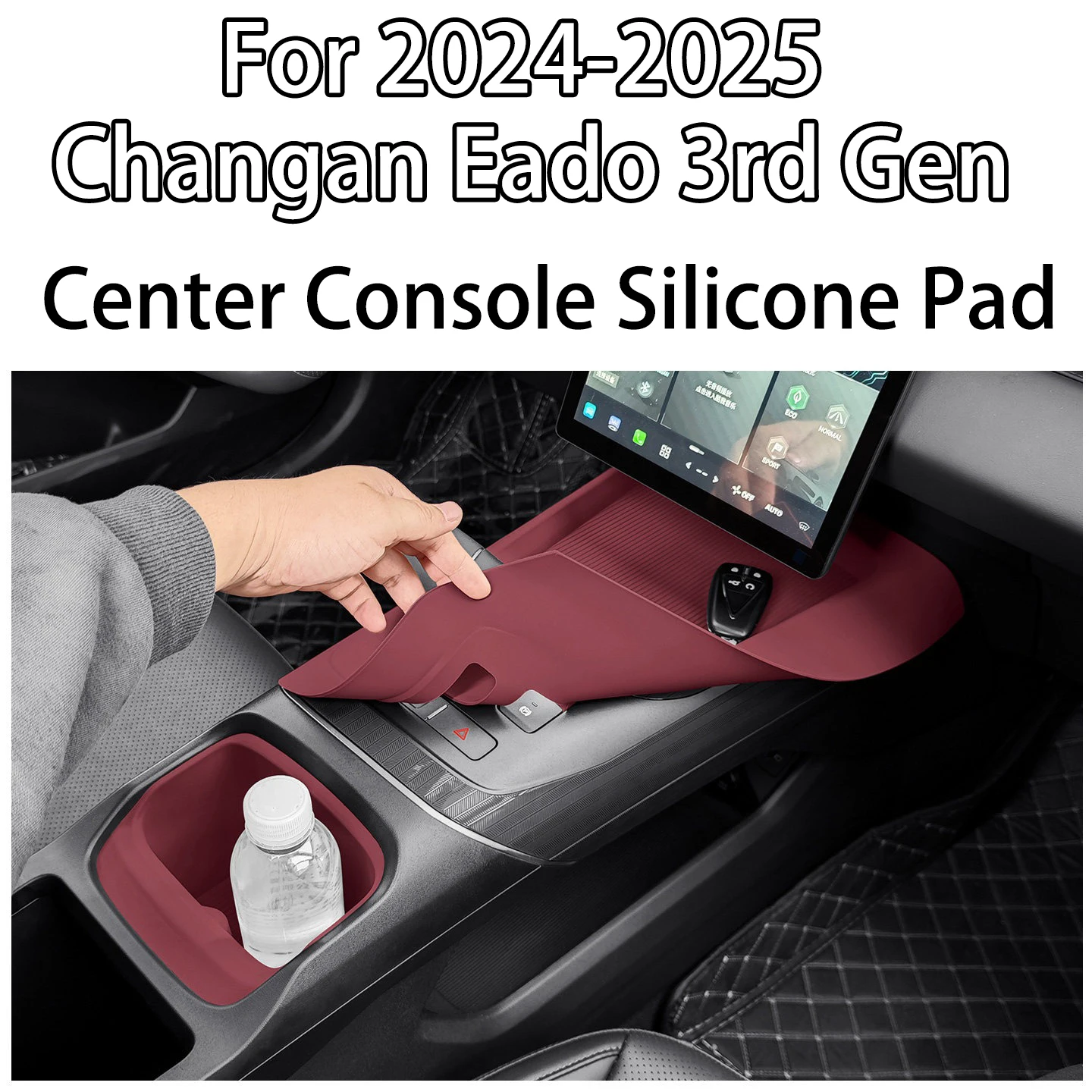 For 2024-2026 Changan Eado 3rd Gen Center Console Cup Holder Silicone Pad Anti-slip Dustproof Interior car accessories