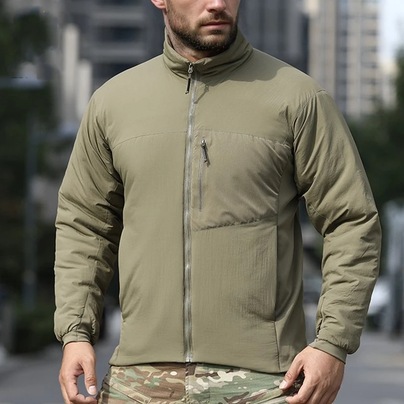 

Lightweight Waterproof Windproof Warm Hooded Coat Men Autumn Winter Tactical Cotton Padded Jacket Outdoor Hiking Sports Jackets