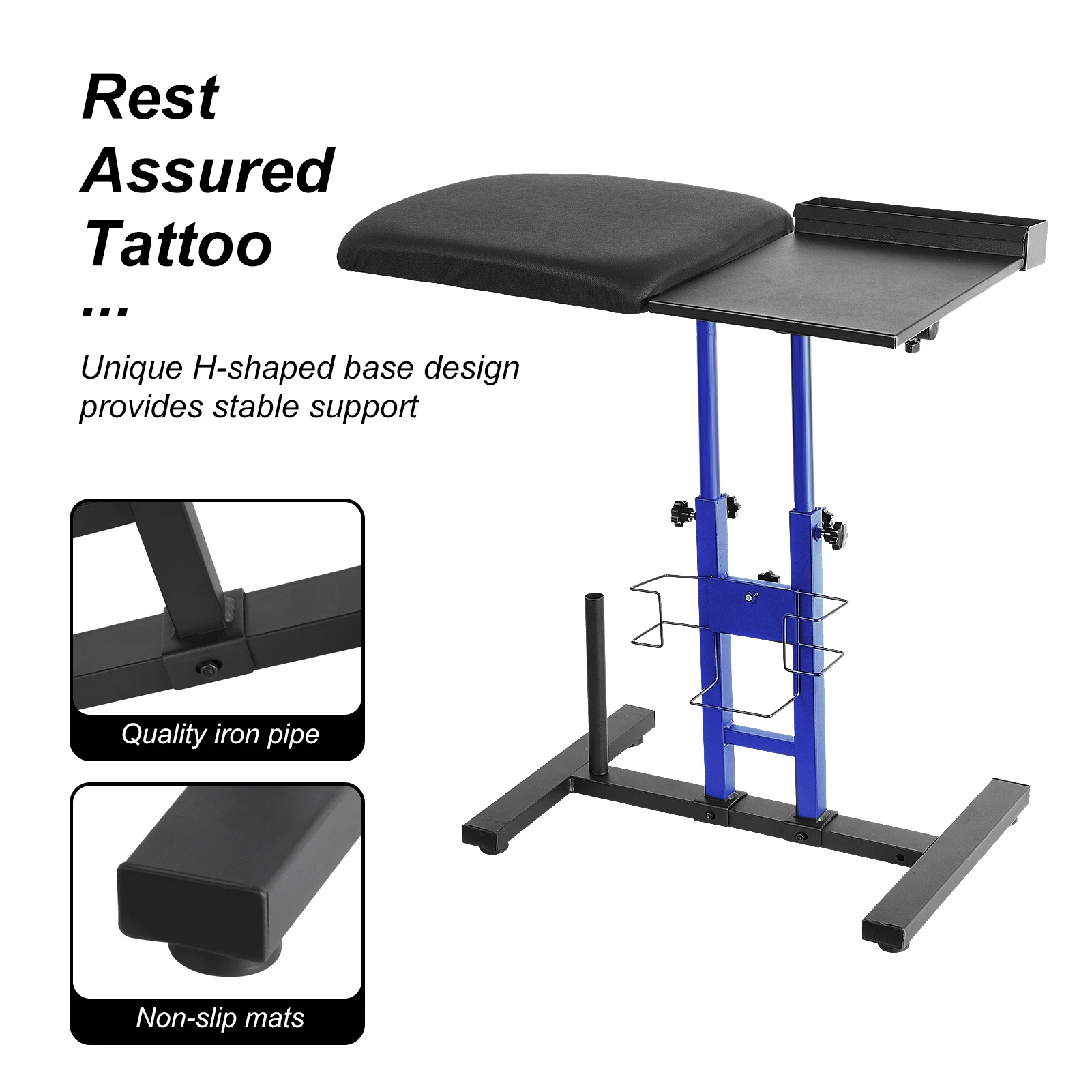 Tattooing Armrest, Tattooing Station Table Hand Rest, Adjustable Height Ink Armrest Stand for Clinics Photo Studios