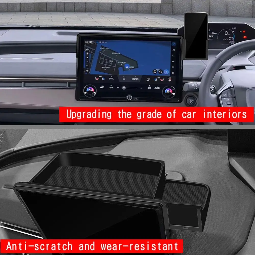 Für Toyota BZ4X 2026 Mittelkonsole Aufbewahrungsfach Hinter dem Navigationsbildschirm Organizer Box Innenausstattung Zubehör – Detail 5
