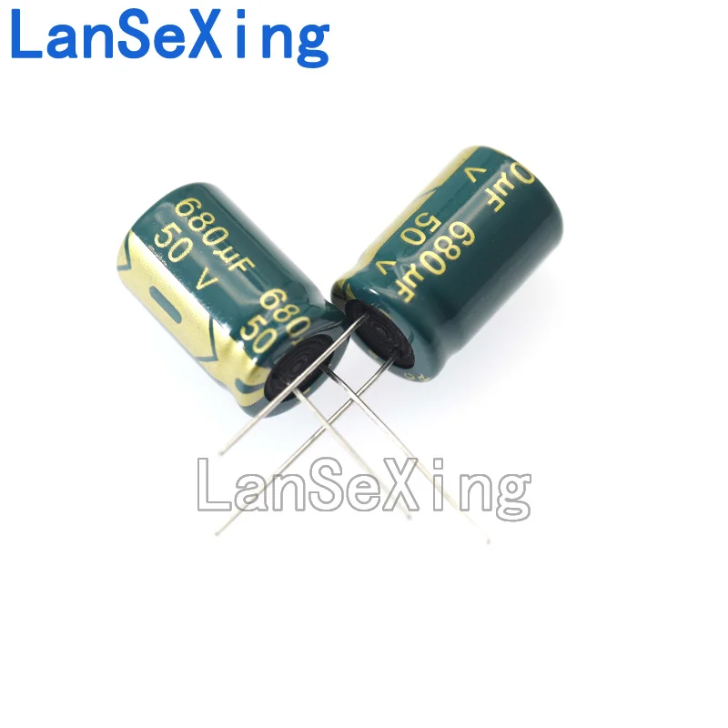 Capacitor eletrolítico de alumínio, Capacitor eletrolítico de longa vida, Volume 13x20 mm680uf 50V, Inserção direta
