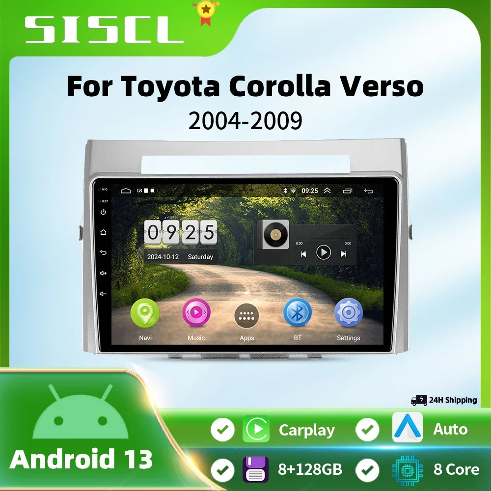 

9" Android Car Radio for Toyota Corolla Verso AR10 2004-2009 Multimedia Player 2Din Carplay Video Stereo Headunit Audio Wifi 4G