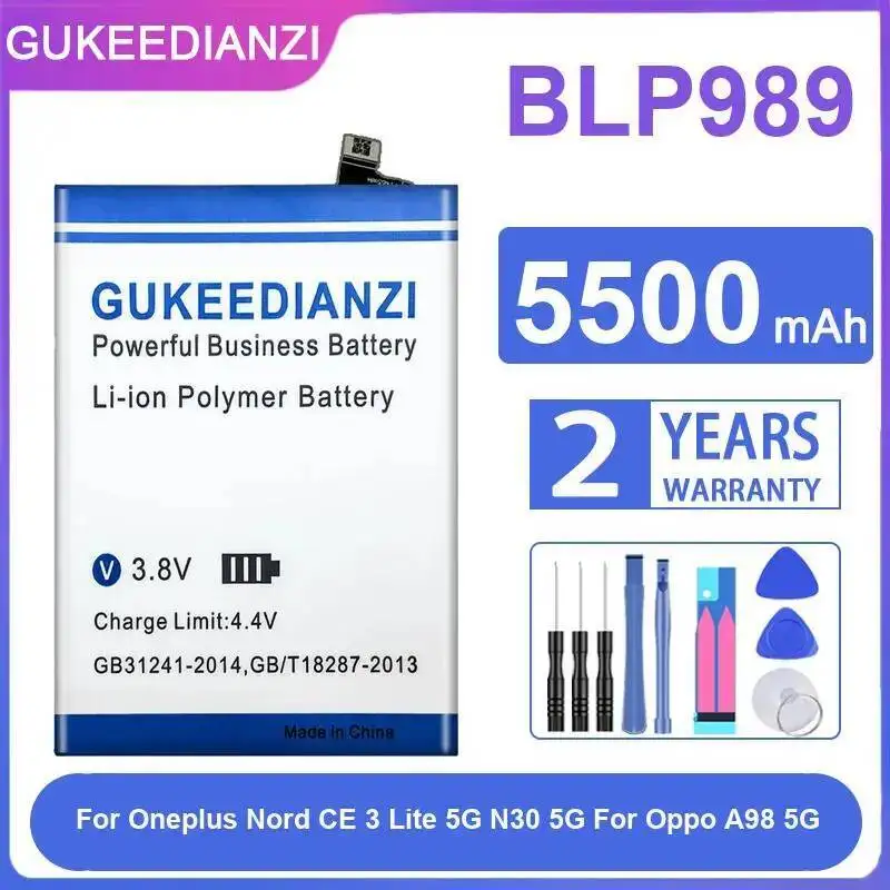 

For Oneplus Nord CE 3 Lite 5G N30 Oppo A98 High Performance 5500Mah BLP989 Mobile Phone Battery