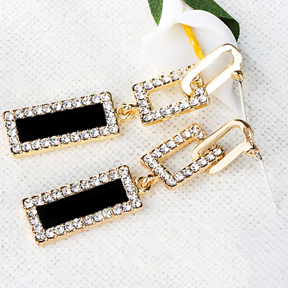 

Rhinestone Earrings Drop Crystal Bling Women Formal Event Baby Shower Festival Wedding Elegant Earrings Party Prom Gift