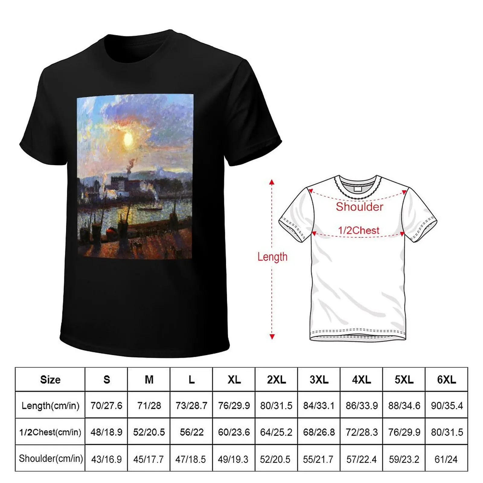 Sunset, Rouen-Camille Pissarro T-Shirt kawaii clothes oversizeds plain black t shirts men