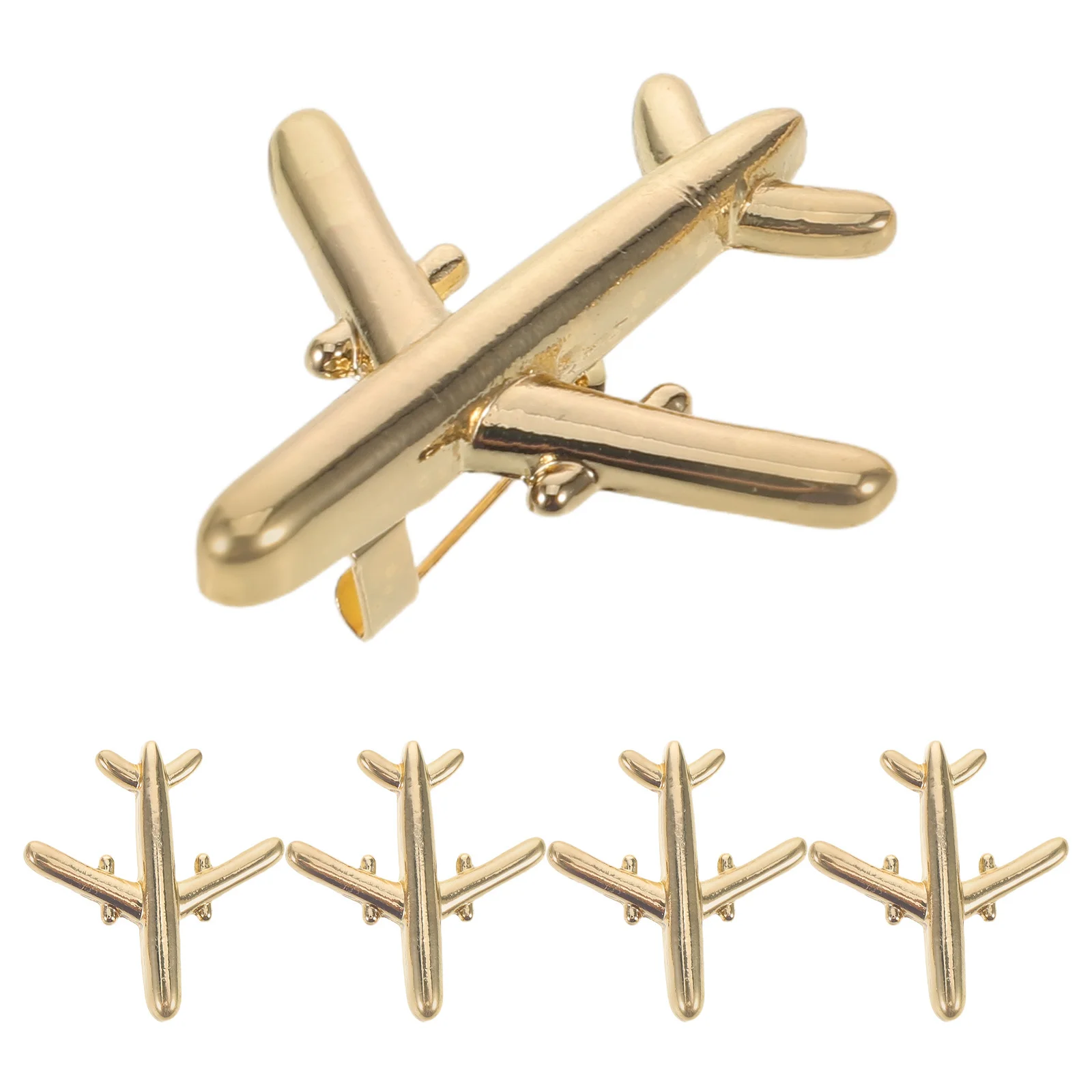 

5Pcs Airplane Brooch Pins Metal Small Aircraft Lapel Pin Flight Attendant Collar Badge Backpack Shirt Aviation Jewelry Gift