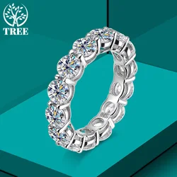 ALITREE 5mm 7ct D Color Moissanite Ring 925 Sliver Wedding Band Eternity Band Engagement Rings For Women