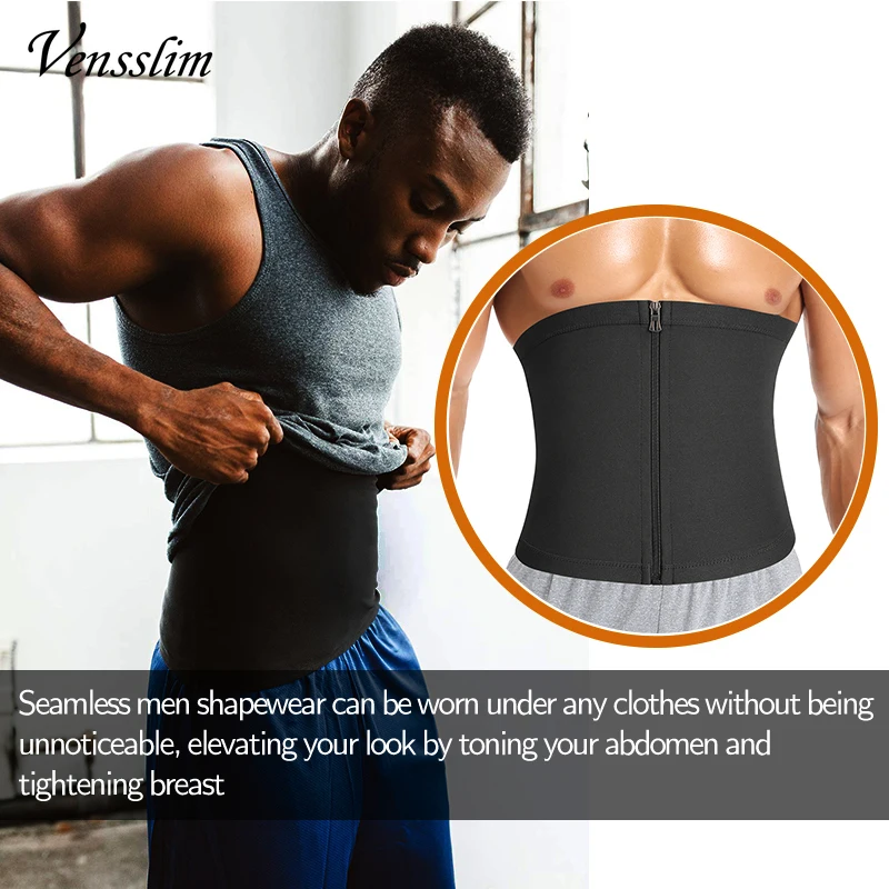 Men Body Shaper Waist Trainer Sauna Belt Workout Slimming Tummy Trimmer Shapewear for Weight Loss Fat Burning Sweat Bands