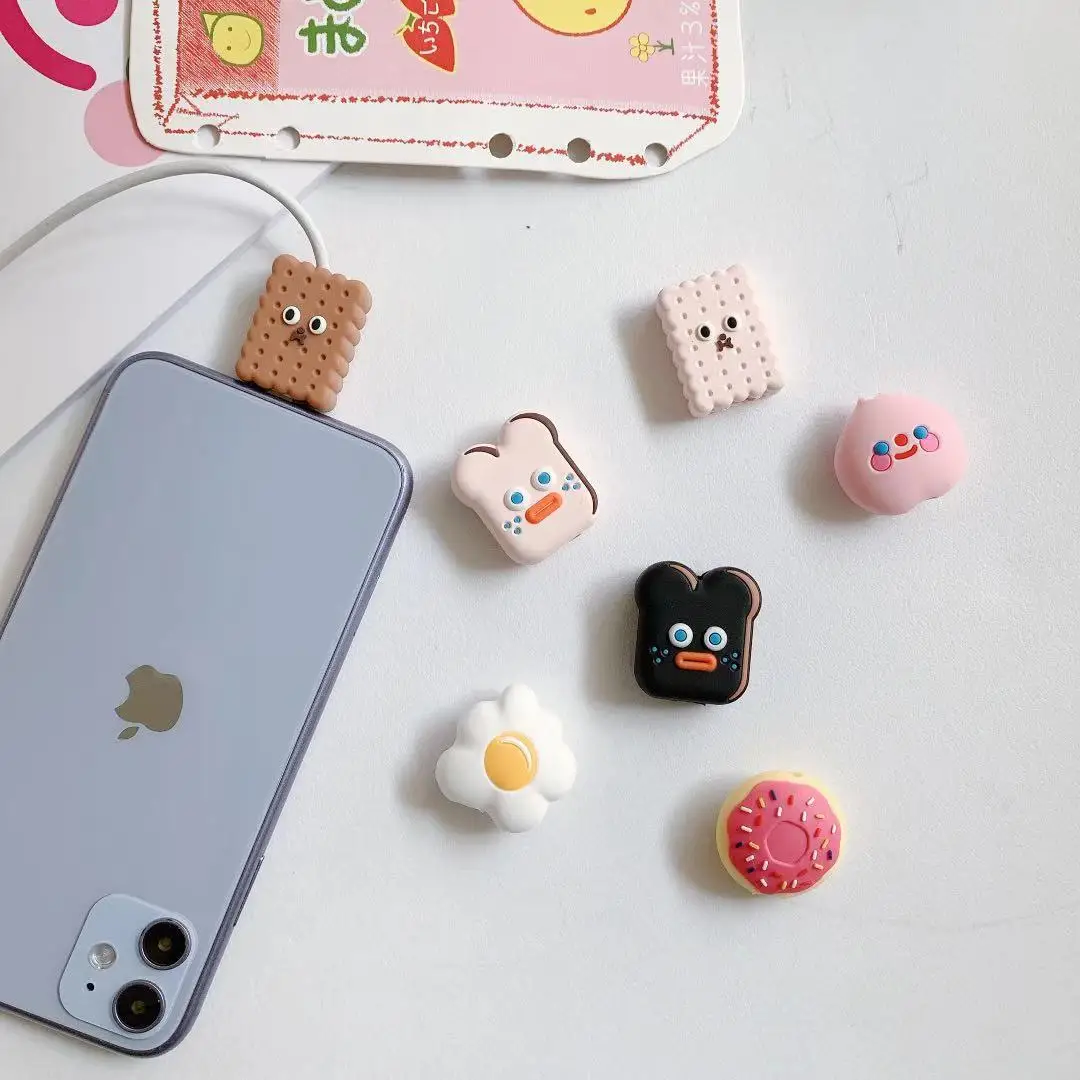 Data Line Cord Protector Case For Apple iPhone Charging Cable Protective Cover Bite Line USB Fast Charging Cute Cartoon Dinosaur