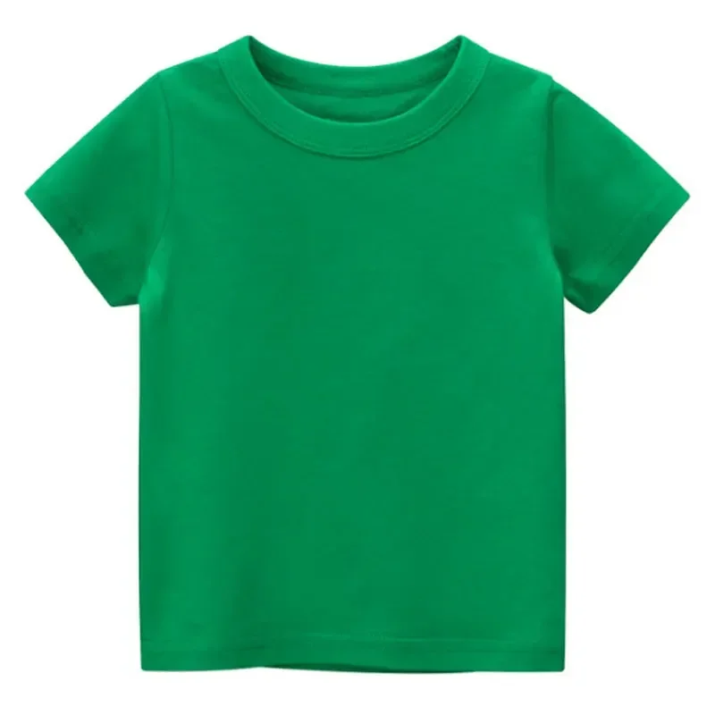 Kids Plain T Shirt Tops for Child Boys Girls Baby pure color Blank  Clothes White Black Children Summer Tees 1-16 Years