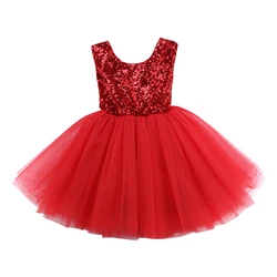 Sequins Baby Girl Party Dresses Summer Sweet Kids Clothing Birthday Princess Tulle Tutu Dress Children Clothes