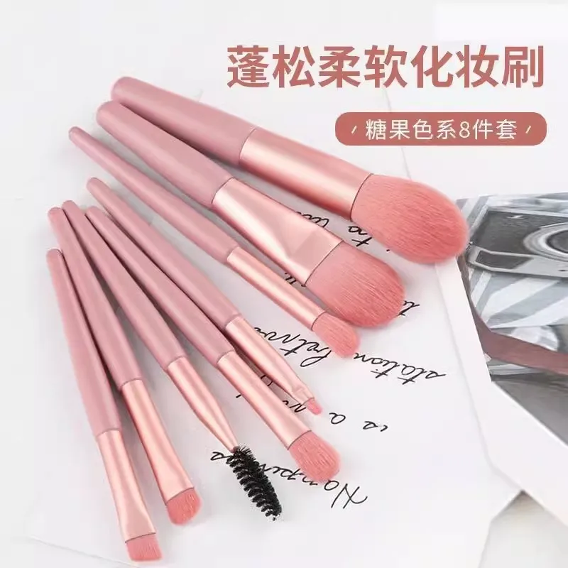 8 Pcs Mini Makeup Brush Set Concealer Brushs Loose Powder Brush Eye Shadow Highlighter Foundation Brush Soft Beauty Tools