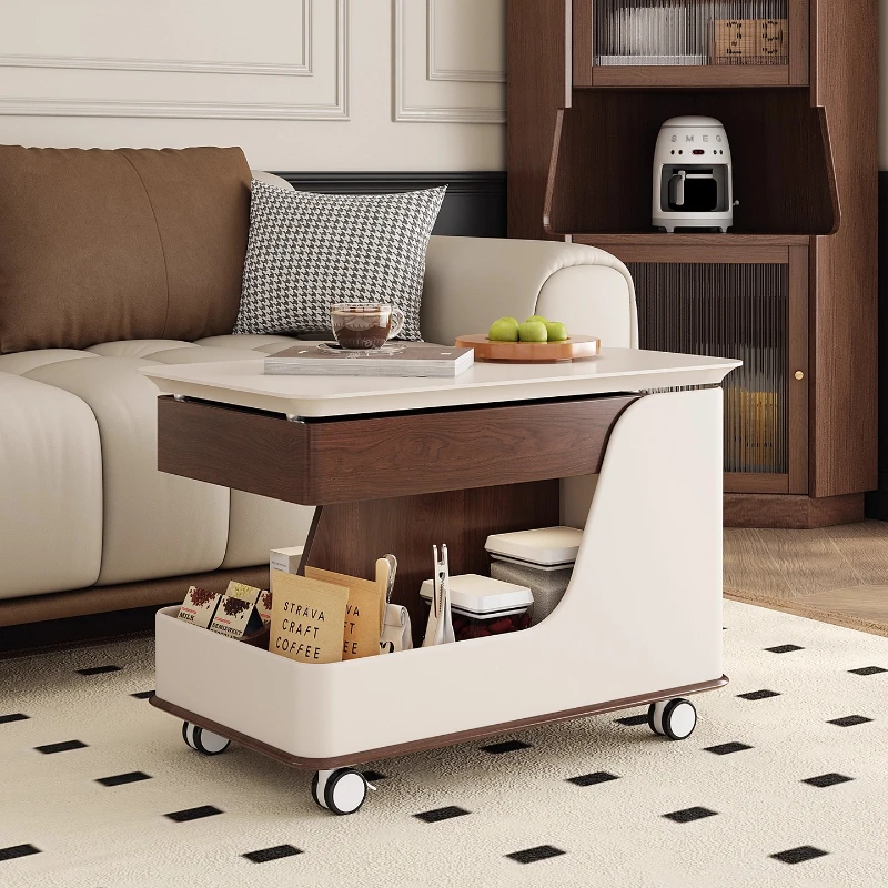 

Medieval solid wood lifting coffee table, living room household small apartment small table