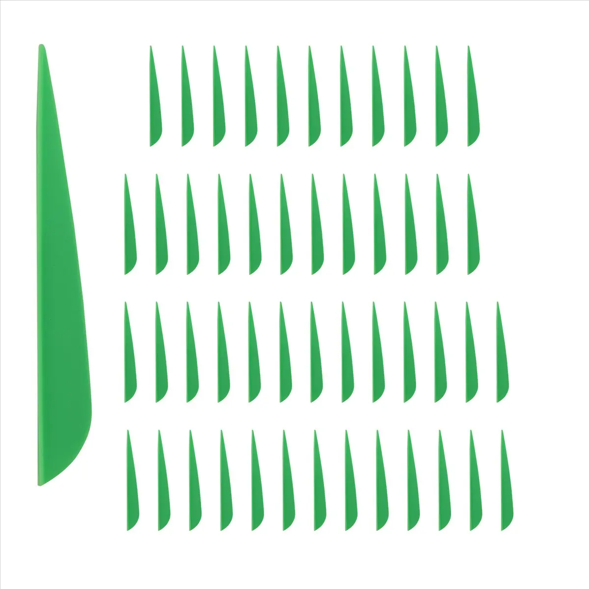 A3#(Upgraded) 697F Arrows Vanes 4 Inch Plastic Fletching for DIY Archery Arrows 50 Pack(Green)