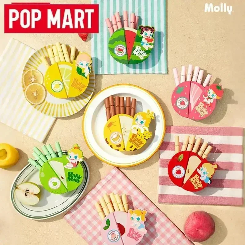 

POP MART Baby Molly Fruit Colored Magnetic Sealing Clip Storage Blind Random Box Toys Ornaments Figure Mistery Box Girls Gift