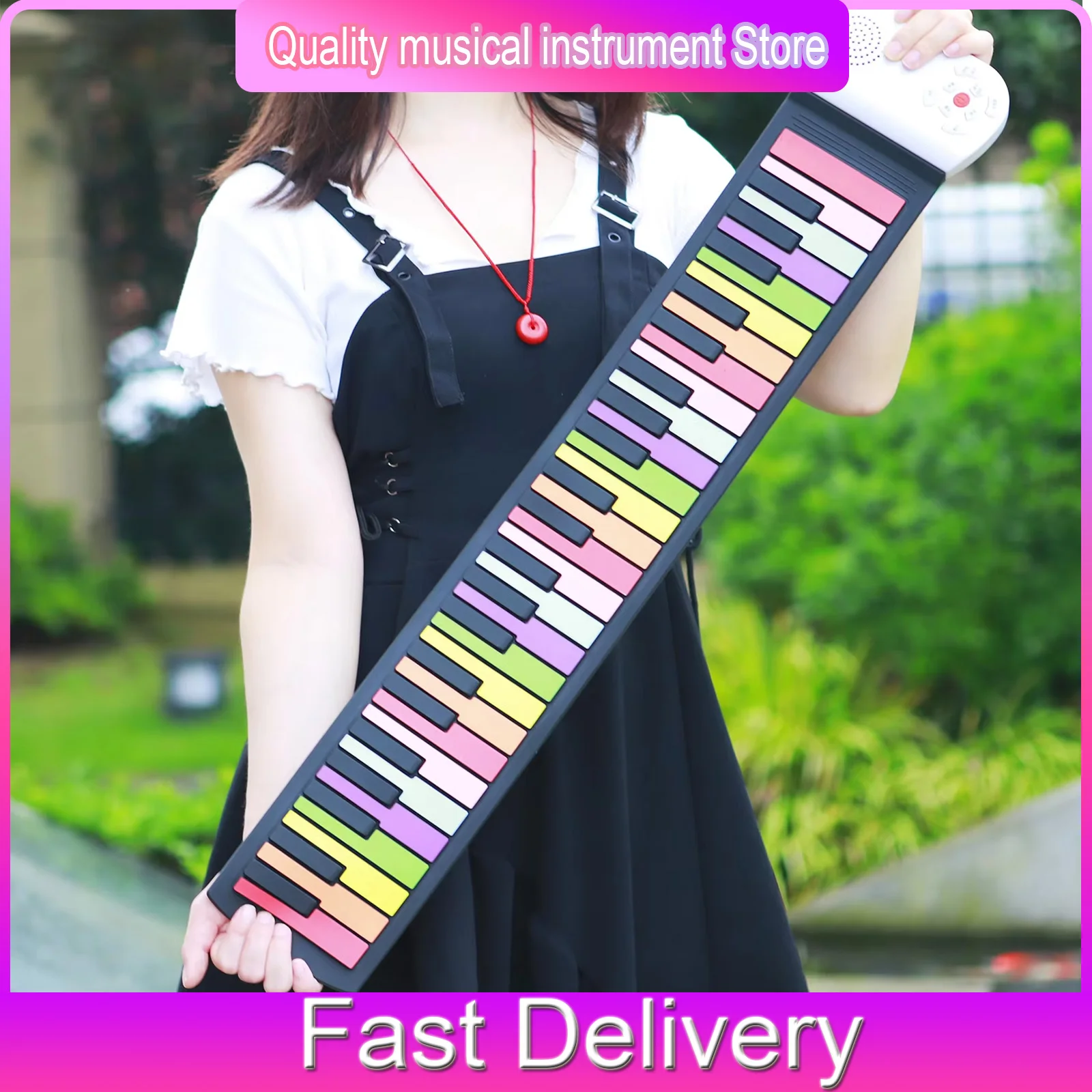 

Hand Roll Piano 49-Key Silicone Foldable Portable Electronic Piano Beginner Keyboard Instruments Music Enlightenment Education