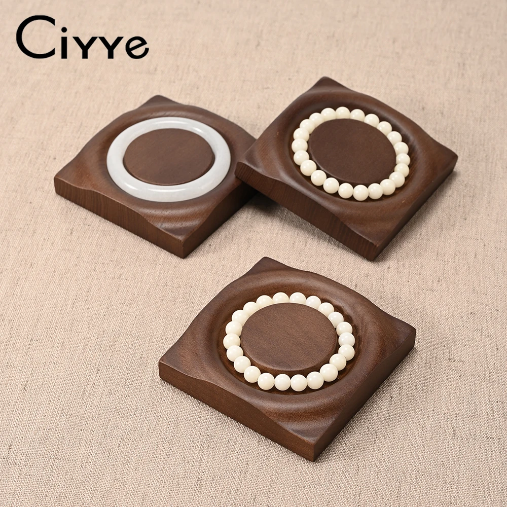 

Ciyye Solid Wood Bracelet Jewelry Plate Jewelry Organizer Bracelet Display Storage Plate Desktop Portable Jewelry Display Prop
