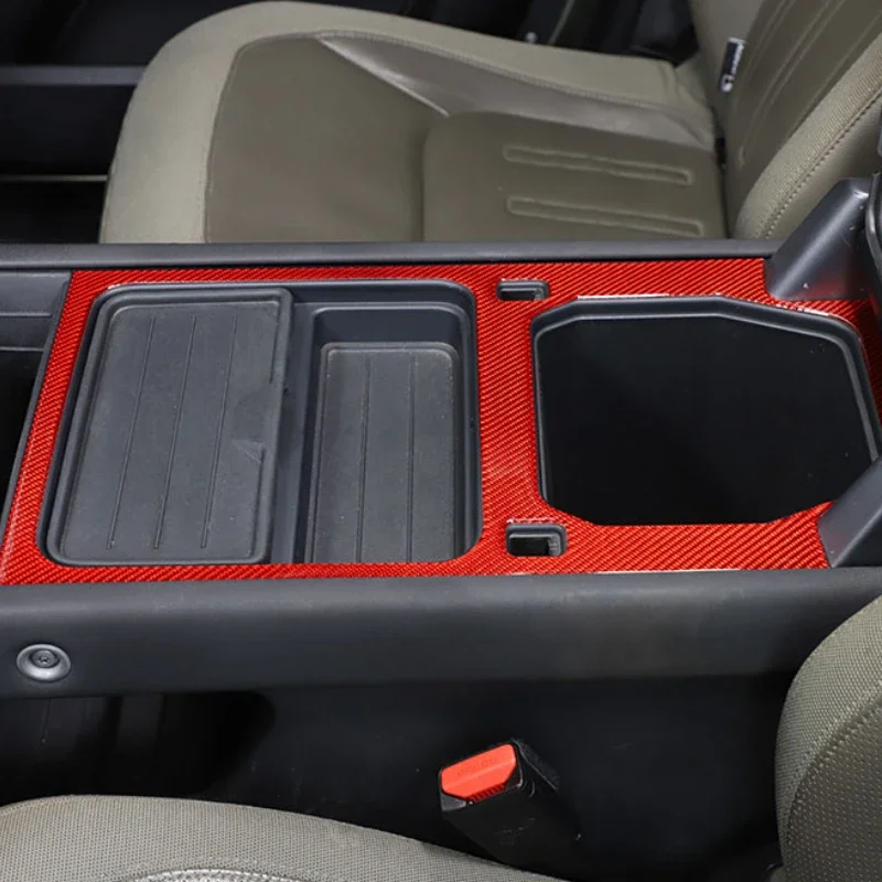 

Soft Carbon Fiber Car Central Storage Panel Frame Cover Trim Stickers Car Accessories For Land Rover Defender 90 110 130 2020-24