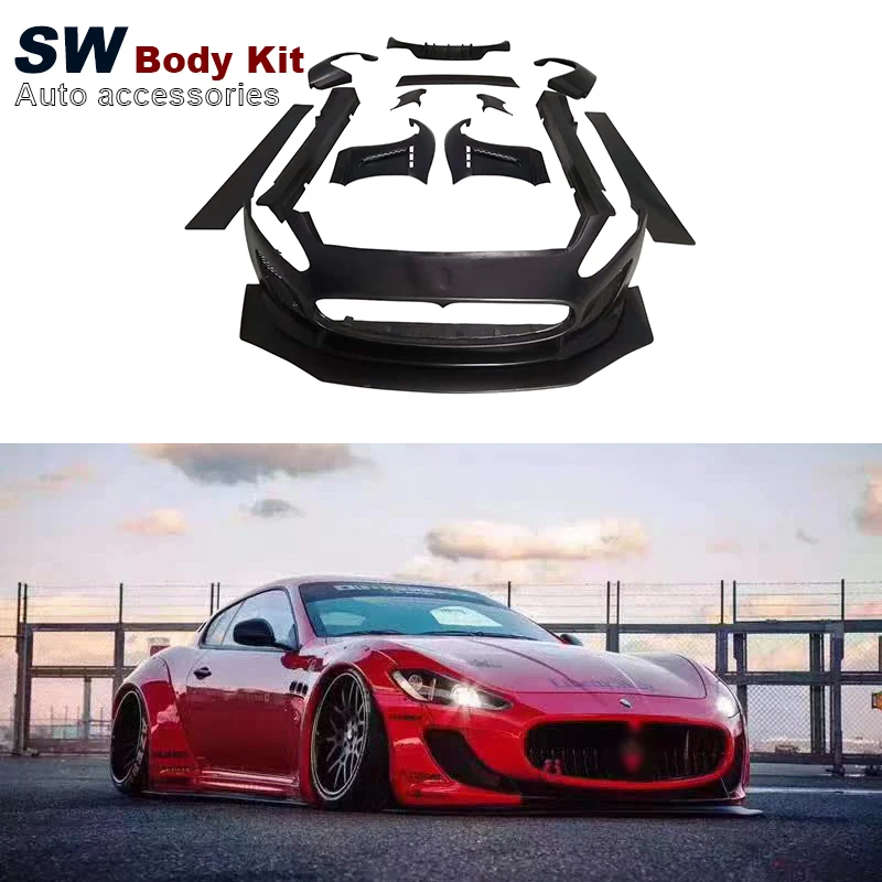 High Quality LB Style Wide Body Kit for Maserati GT GTS Upgrade Front Bumper Fenders Side Skirts Car Accessories Performance Kit