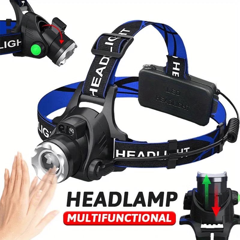 

Мощный светодиодный налобный фонарь с USB-зарядкой, зумом, водонепроницаемый, для работы на открытом воздухе, с высокой светоотдачей