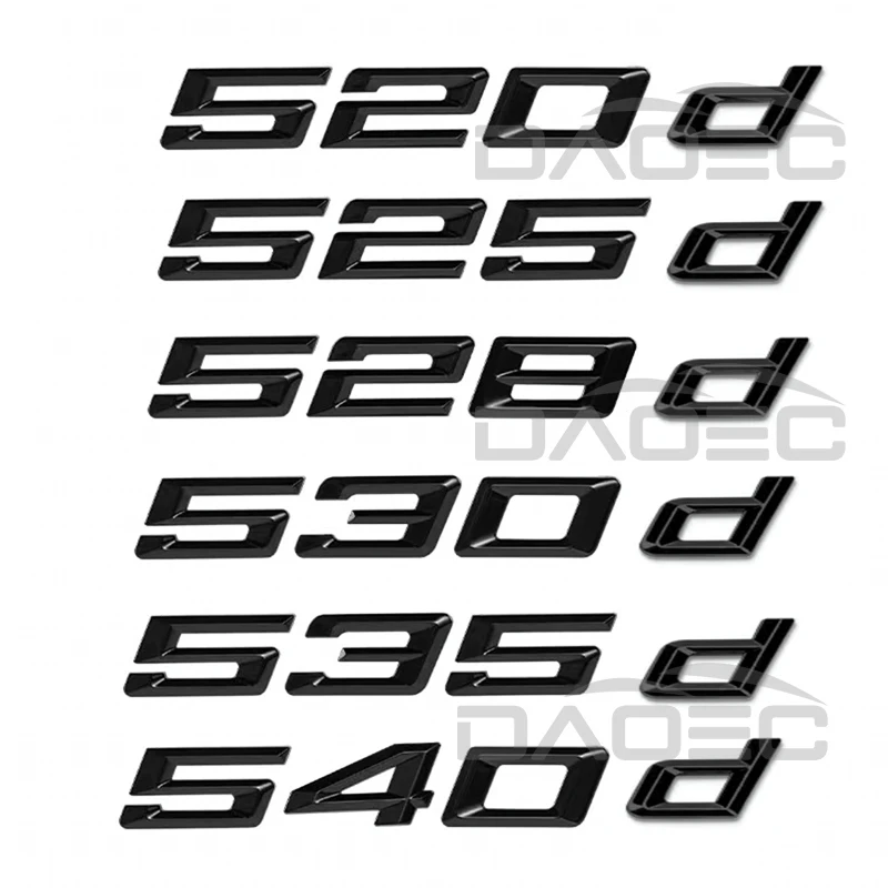 

Car Rear Trunk Words Letters Logo Badge Emblem Decals Sticker For BMW 5 Series 520d 525d 528d 530d 535d 540d F10 F11 G30 G31