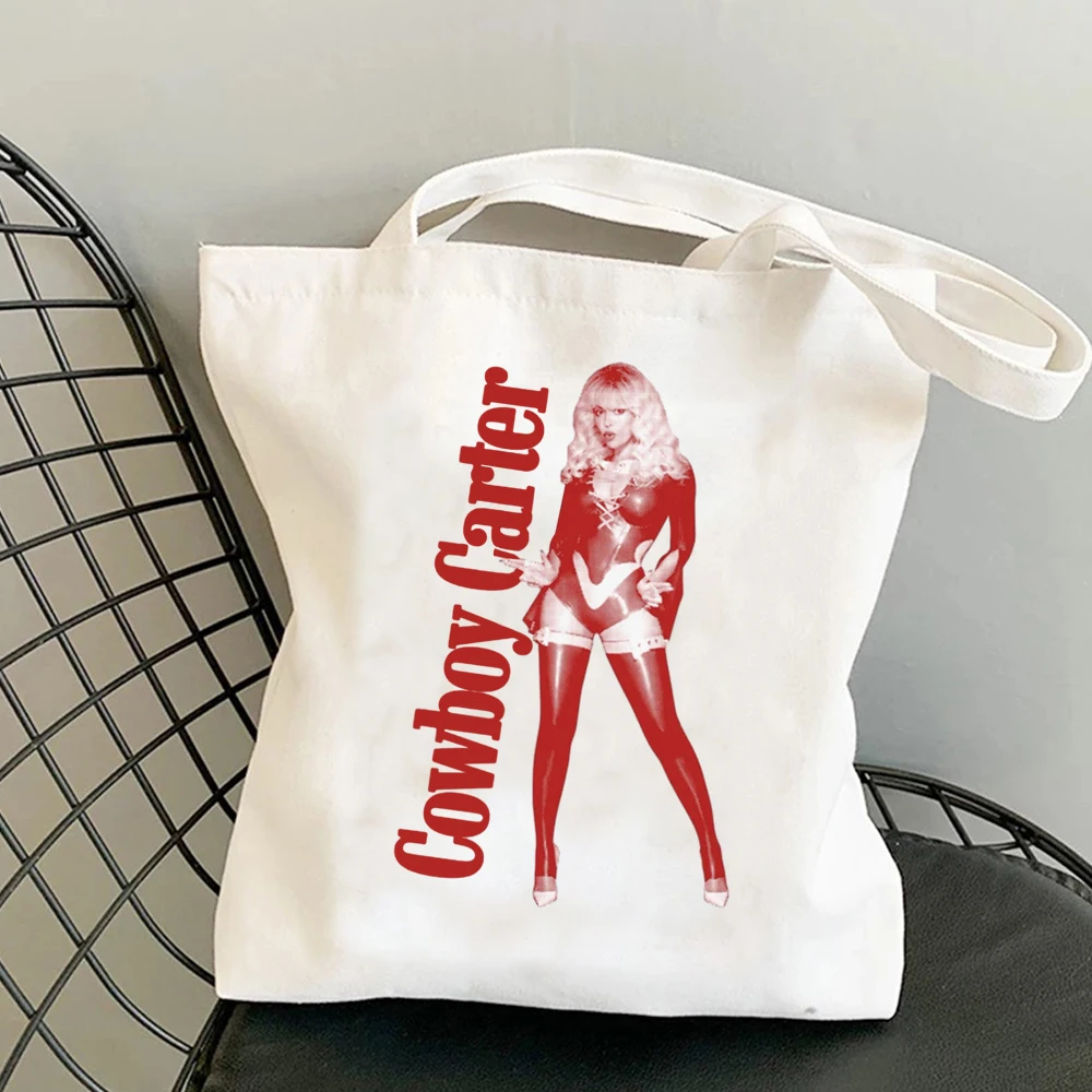 2024 Beyonce Cowboy Carter Album Fashion Women\'s Shopping Bag Summer Large Capacity Casual Canvas Letter Bag