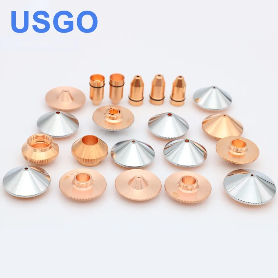 USGO Laser Nozzle Double Layers Chrome-plating Dia.28mm Caliber 0.8 - 4.0 OEM Precitec FIBER Cutting Head